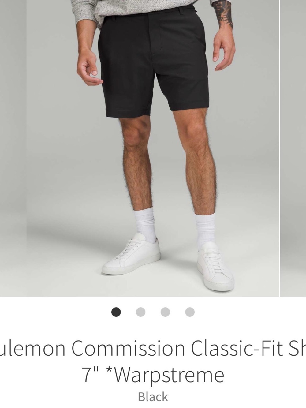 lululemon athletica Men's Classic-Fit Black Flat-Front Shorts